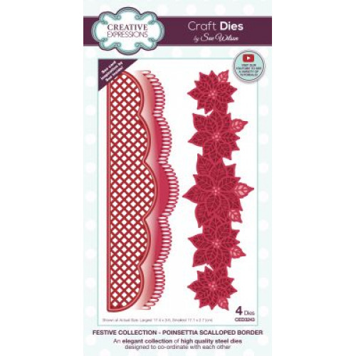 poinsettia scalloped border - Festive Collection 2022 ced3243